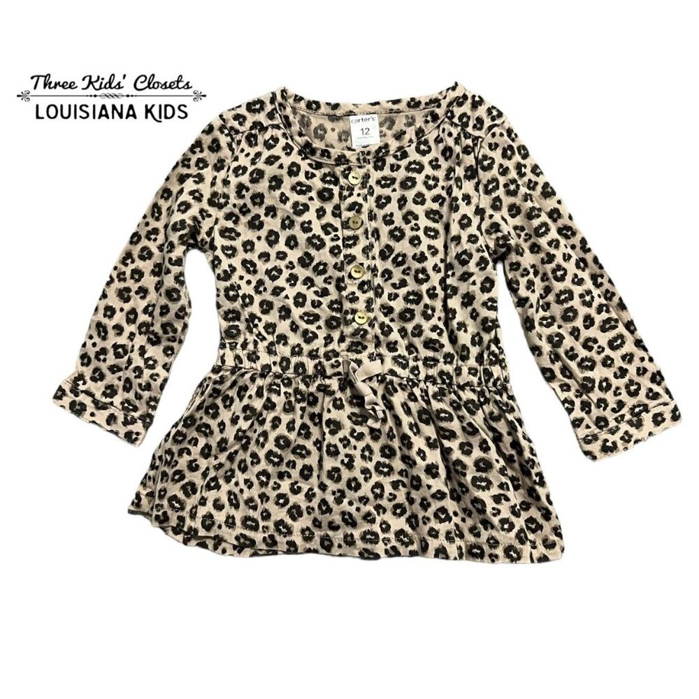 Carter's 12m Leopard Print Peplum Tunic Top